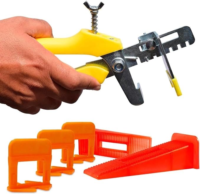 Tile Leveling System – 400 Tile Spacers + 200 Reusable Wedges + 1 Tile Plier – by EMAISTORE