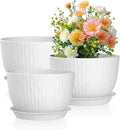 Meowell 12/10/9 inch Large Plant Pots, 3 Pack Wide Flower Pots by Meowell