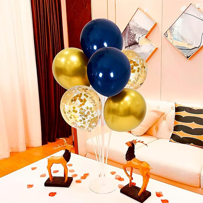 ZJDHPTY 4 Set Blue and Gold Balloon Stand Table Centerpieces Party Decor | - Image 3