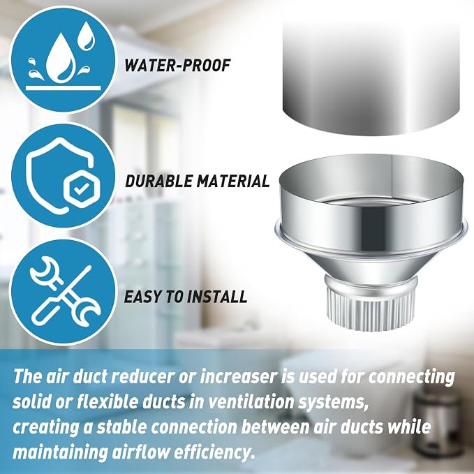 1 Pcs 6 Inch to 3 Inch Duct Reducer Increaser | Galvanized Steel Air Duct - Image 5