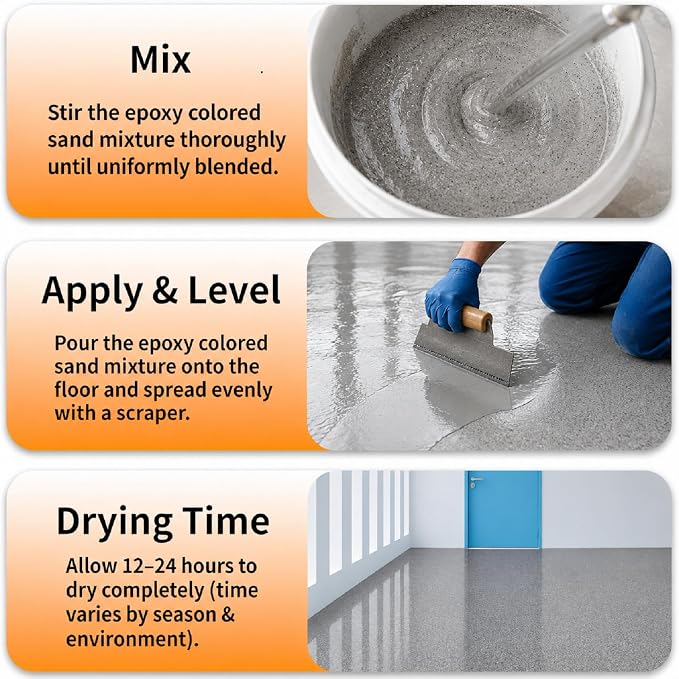 Epoxy Colored Sand Floor Paint, High-Gloss Self-Leveling Epoxy Coating - Image 4