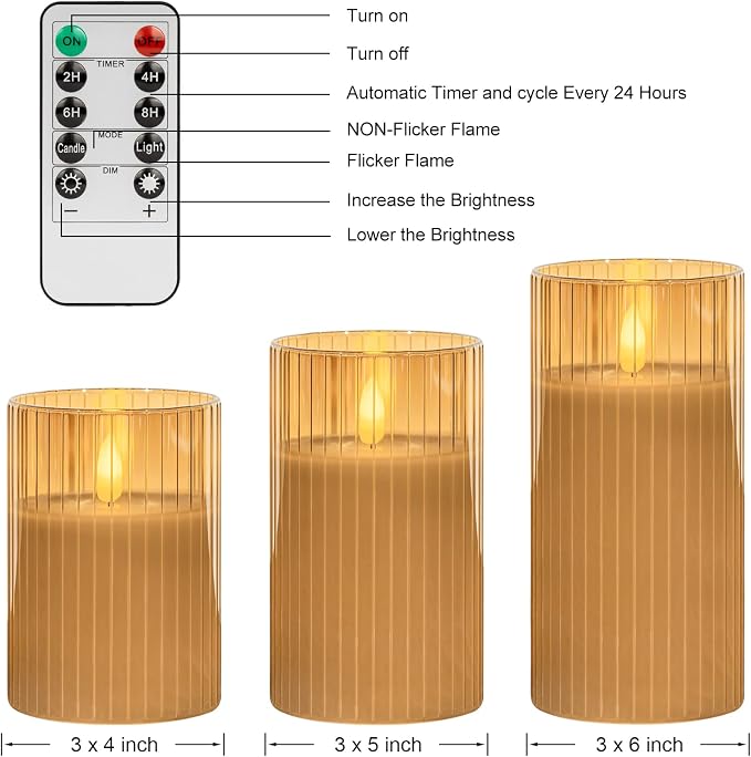 ANGELLOONG Gold Flickering Flameless Candles - Image 6