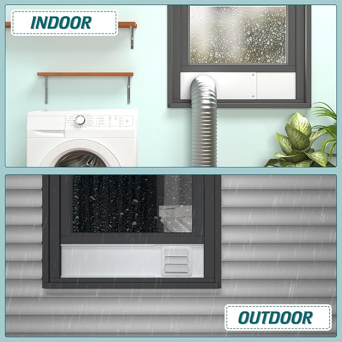 Daisypower Dryer Vent Window Kit, Adjustable Window Vent Kit - Image 7