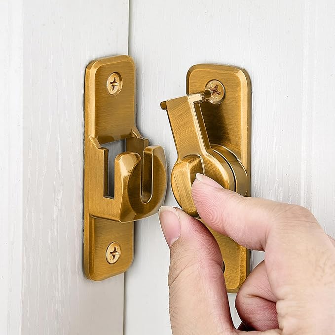 Brass 90/180 Degree Flip Latch, Zinc Alloy Barn Door Latch | Right Angle Door by INIRET