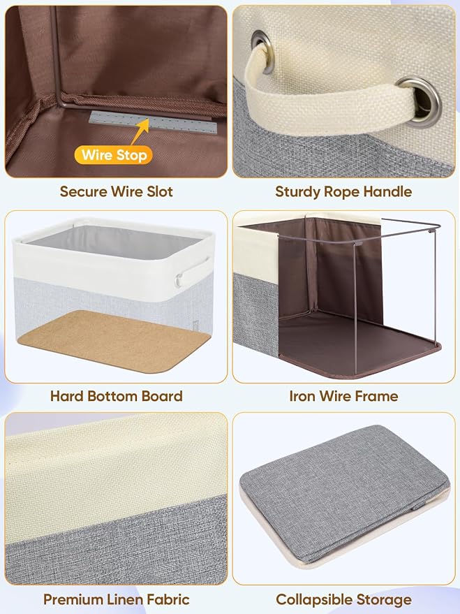 BALEINE 4 Pack Fabric Closet Storage Bins - Image 6