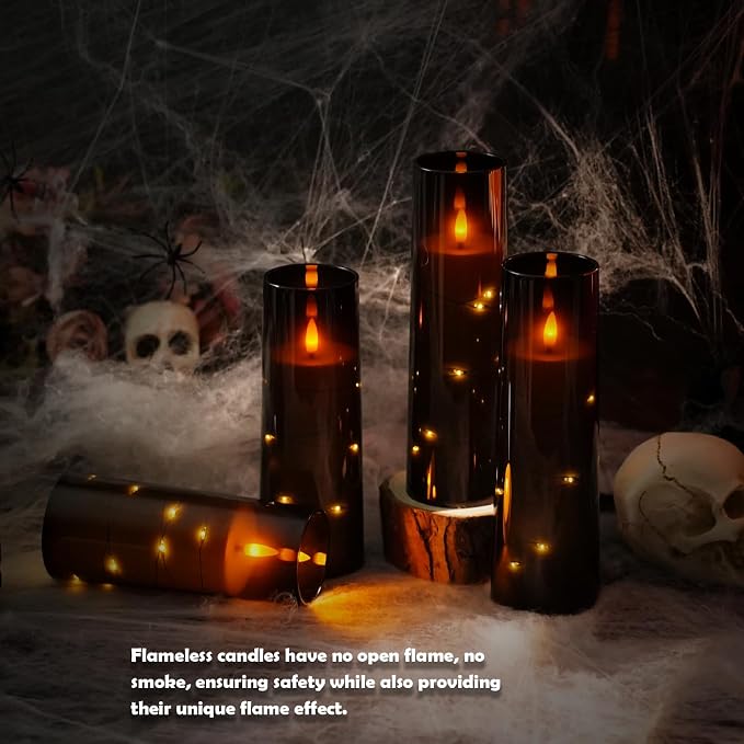 Flameless Candles, with Embedded Star String, Battery Operated Candles - Image 3