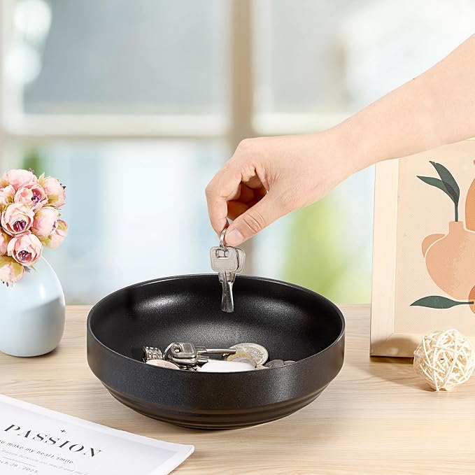 Key Bowl for Entryway Table, 8.3" Decorative Bowl for Keys, Round Candy Dish - Image 2