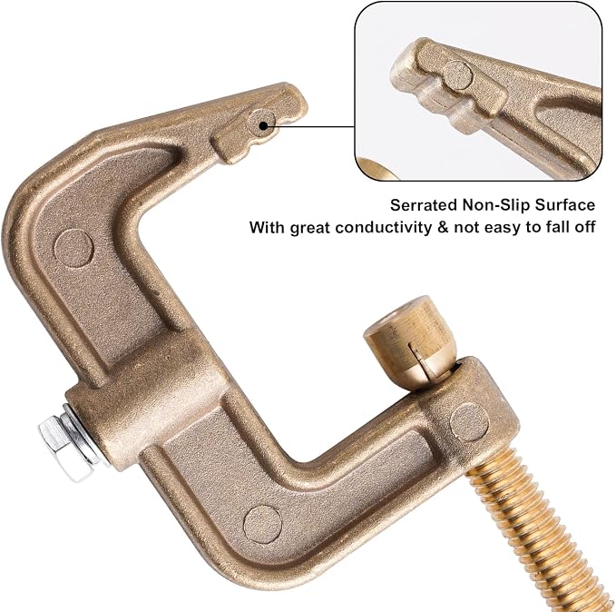 Welding Ground Clamp 500Amp G-style Solid Brass | Clamping Range up to 44mm - Image 4