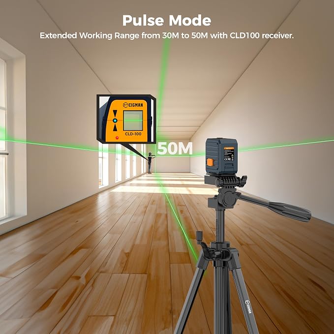 Laser Level with Tripod, 100Ft Self-Leveling Line Laser with 4 Brightness | - Image 7