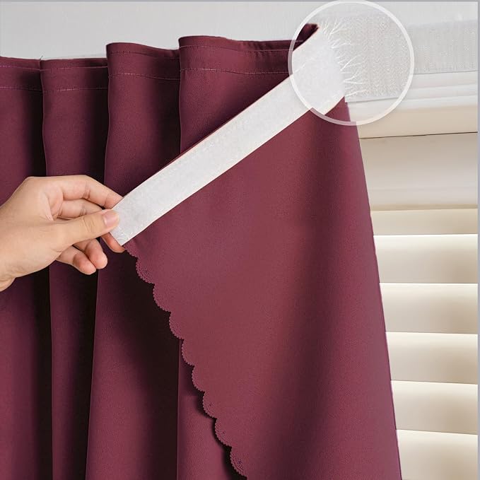 Self Adhesive Curtains, No Drilling Curtains, Easy Installation by gonnrly
