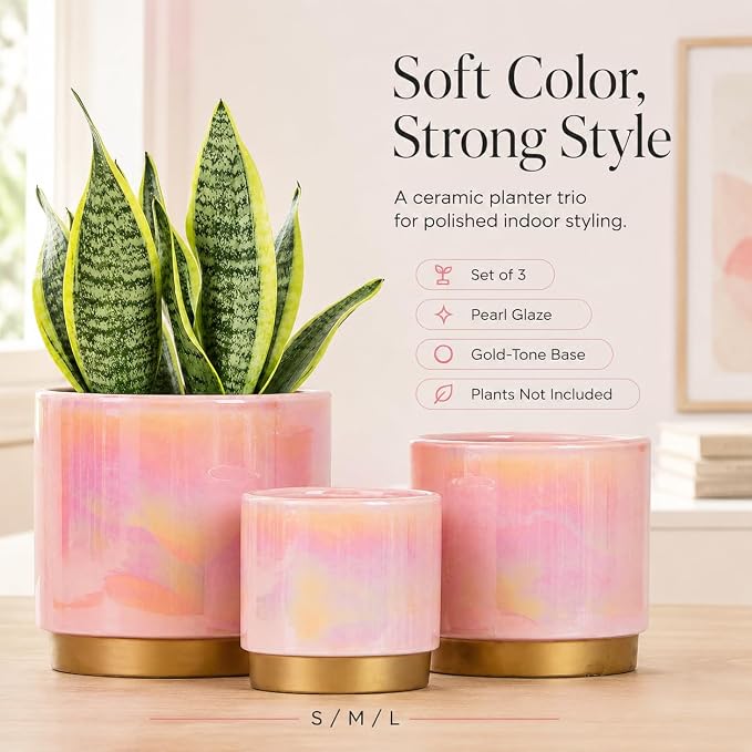 Gepege Ceramic Plant Pots for Indoor Plants, Planters - Image 3