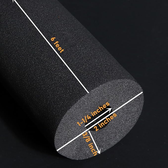 2 Pieces 1-1/4" I.D. Pipe Insulation Foam Tube, 1-1/4" ID x 3/8" Thick. x 2" OD - Image 2