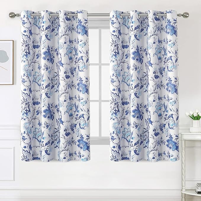 H.VERSAILTEX Blackout Curtains 63 Inch Length 2 Panels Set Floral Print Curtain - Image 2