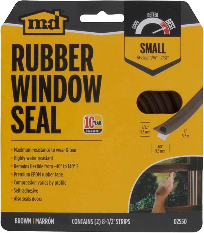 MD Building Rubber Window Seal for Small Gaps, 17ft | Self-Adhesive Backing - Image 6