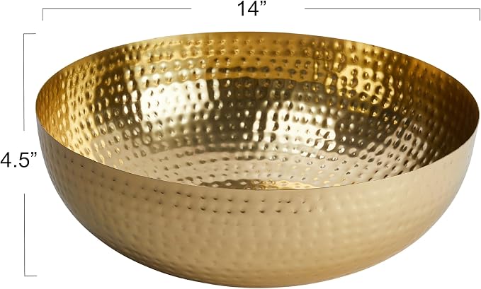 Creative Co-Op Round Hammered Metal Bowl - Image 2
