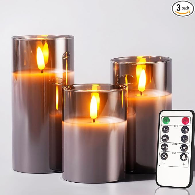 Tyawon Glass Battery Operated LED Flameless Candles by FlamelessCandles