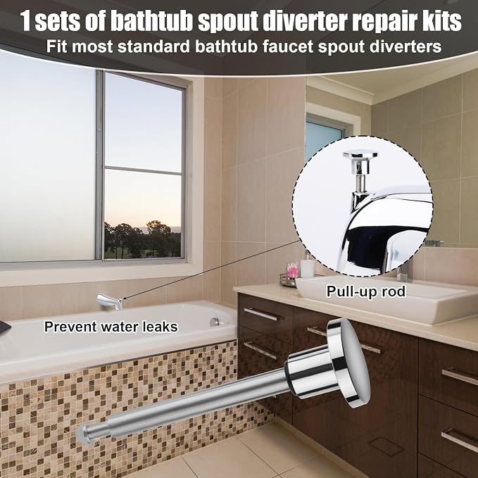 2pcs Tub Spout Diverter Repair Kit, 1 Diverter Valve Stem and 1 Seal | - Image 6