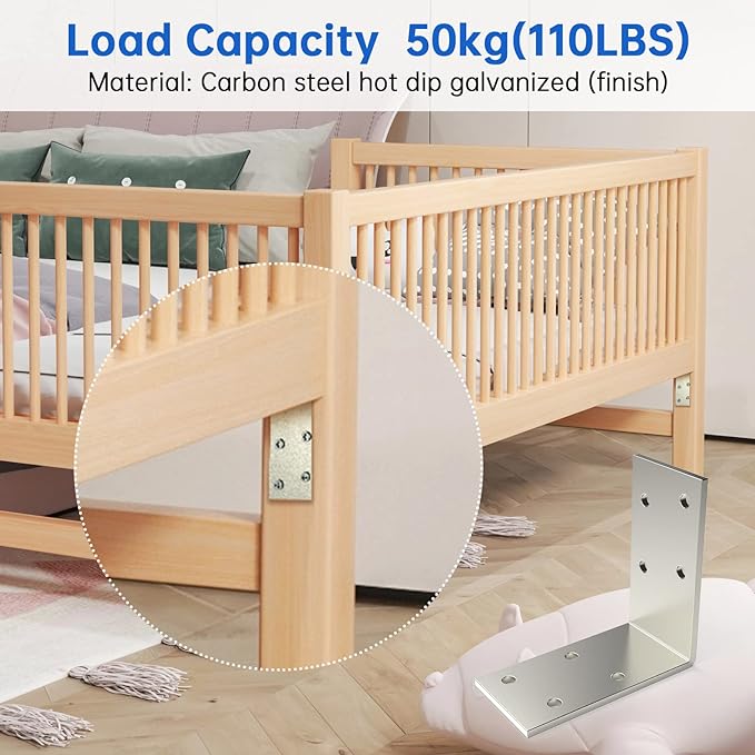 3x3x1.5 L Brackets Heavy Duty, Galvanized Corner Brace | 90 Degree L-Shaped - Image 3