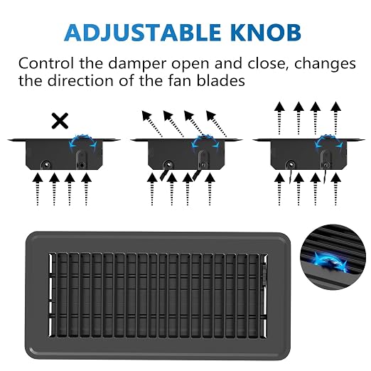 Hon&Guan Floor Register 4 x10 Inch, Heavy Duty Walkable Floor Vent Easy Adjust - Image 4