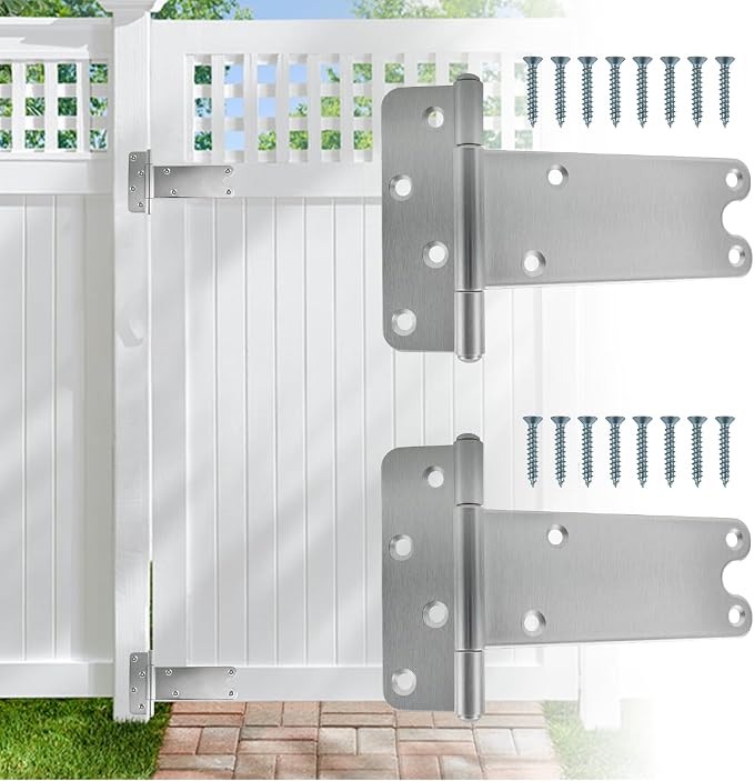 4 Pack 8” Door Hinges, 300 Lbs Capacity Heavy Duty Gate Hinges | T Gate Hinges - Image 7