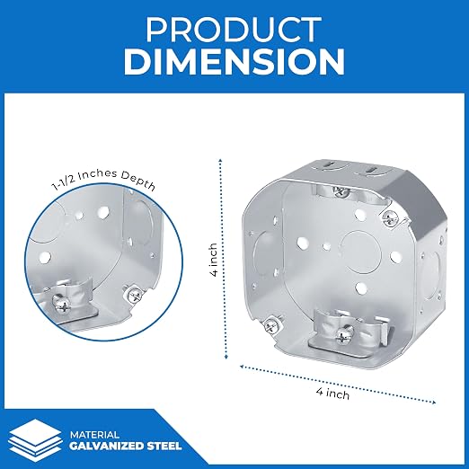 4” Welded Octagon Steel Electrical Box| 1-1/2" Deep Box - Image 3