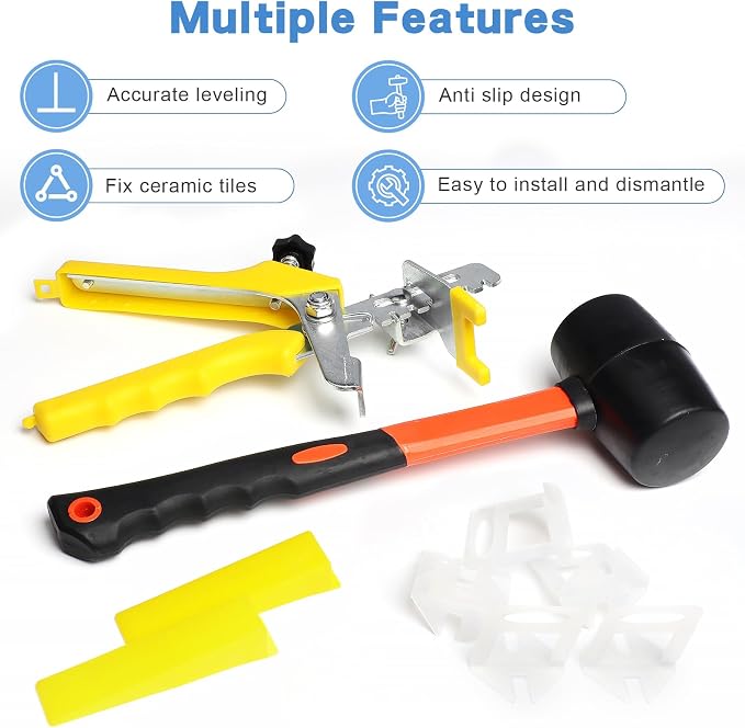 DGSL Tile Leveling System with Rubber Mallet and Tile Plier - Image 7