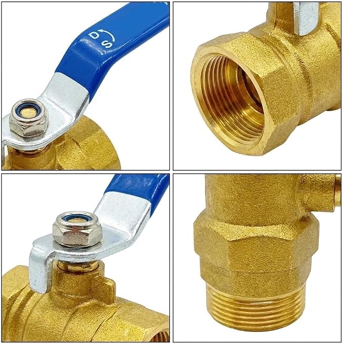 Brass Compression Ball Valve 1 Inch Water Shut Off Valve Inline Plumbing Ball - Image 8