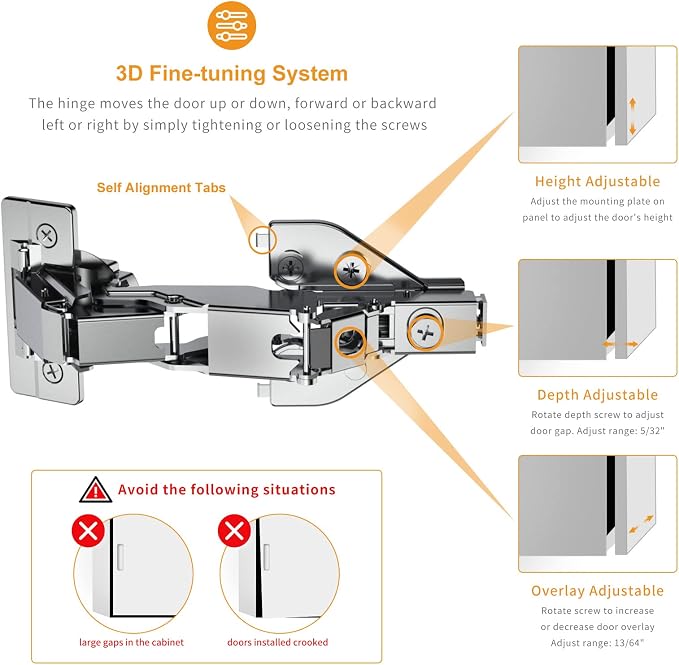 2 Pack 165 Degree Lazy Susan Hinge, Face Frame, CLIP ON Plate - Image 2