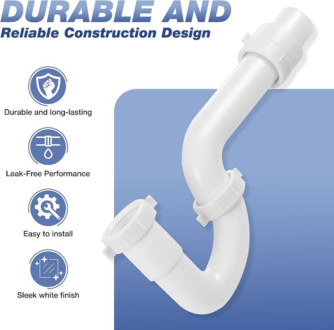 1-1/2 Inch P-Trap Kit, Polypropylene Tubular - Image 3
