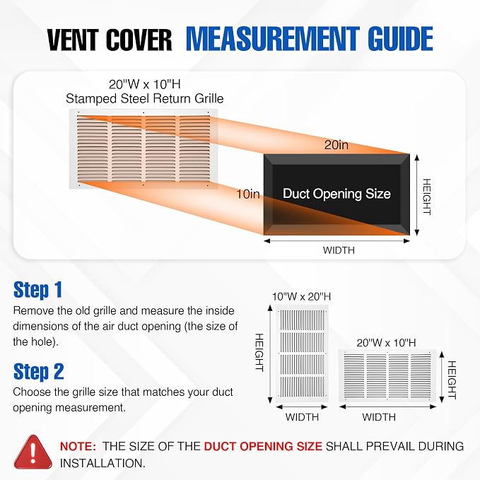 Fancat 20x10 Duct Opening | Steel Return Air Grille | Vent Cover Grill - Image 2