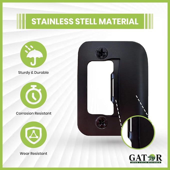 Gator Door Strike Plate 2-1/4" Latch Restorer, Oil Rubbed Bronze, No Chiseling - Image 6