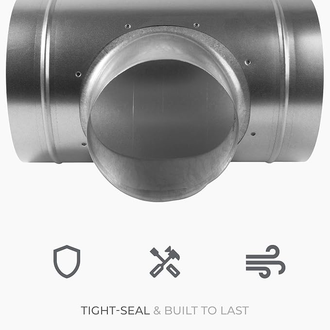 90° Degree Ø8 x 8 x 6 Inch T Shape Duct Splitter - Image 4