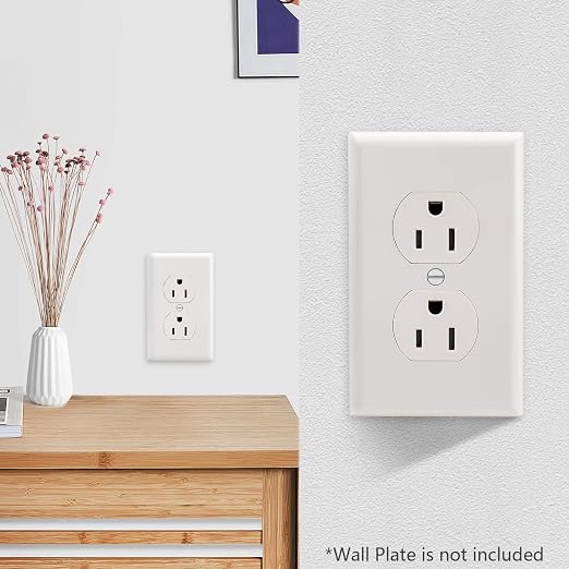 Wengart 15 Amp Decorator Receptacle, Non-Tamper-Resistant Electrical Outlet - Image 4