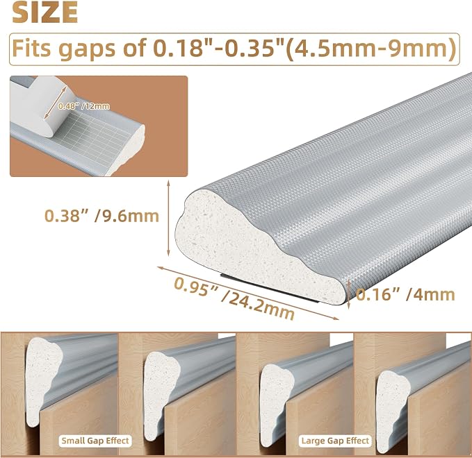 Kneelisa 118” Wedge-Shape Foam Window Weather Stripping Door Seal | - Image 2
