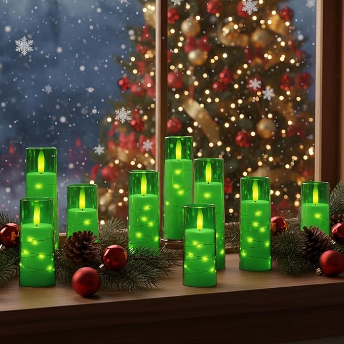 Raycare 9 Pcs Flameless Battery Operated Pillar Candles - Image 2