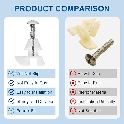 Toilet Seat Screws & Bolts for Kohler 1133024 Hardware Pack, Compatible - Image 2