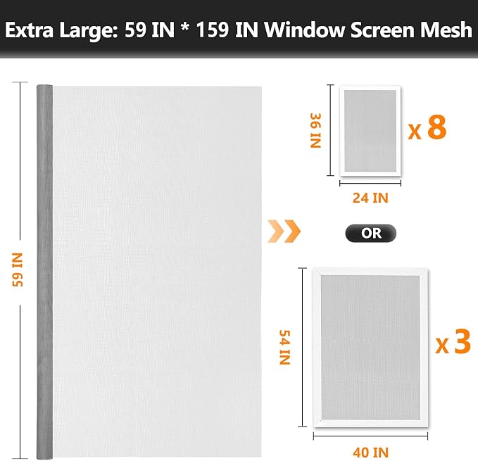 Secopad Window Screen and Screen Door Mesh Repair Kit, 59in x 159in | - Image 2