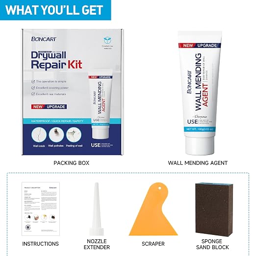 BONCART Spackle Wall Repair Kit, Wall Mending Agent Putty - Image 7