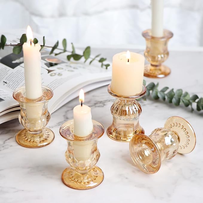 Letine Gold Candlestick Holders Set of 12-2.5" H Taper Candle Holders Bulk - Image 4