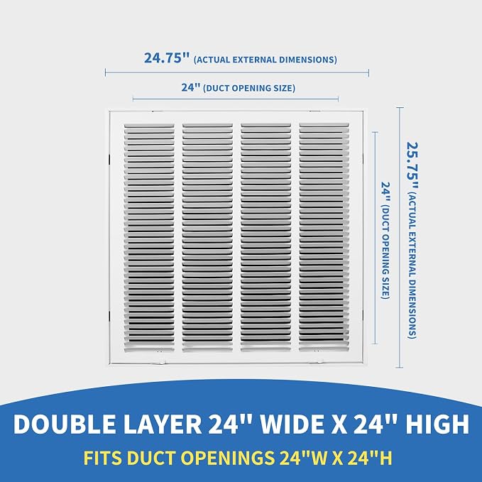 24x24 Return Air Grille, Return Air Vent Cover - Image 2