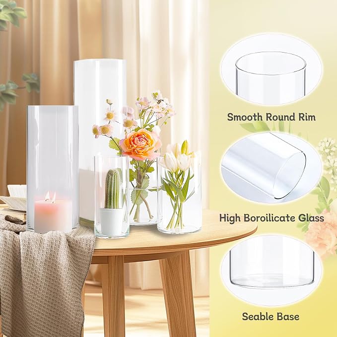 30pcs 11.8Inch Large Size Glass Vase Cylinder - Image 4