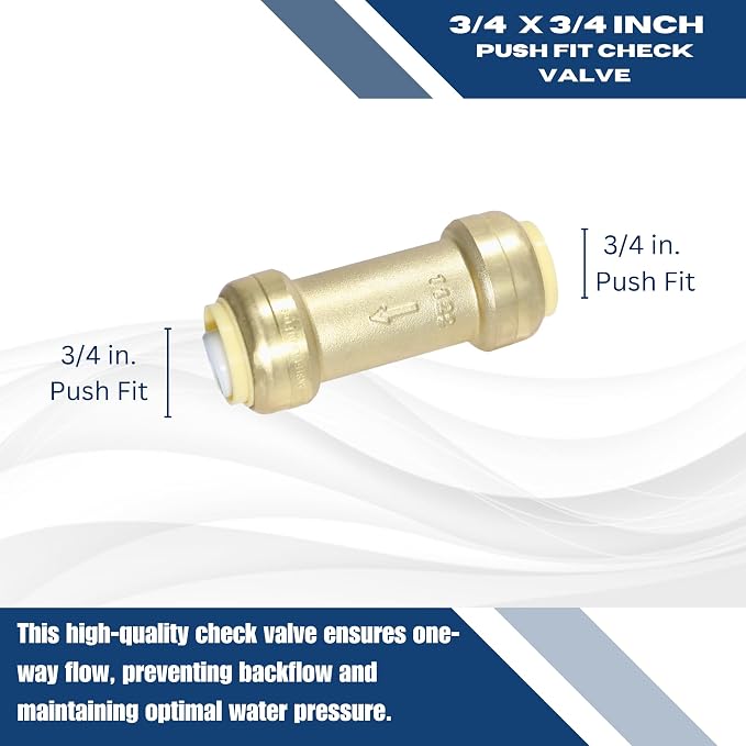 1 Pack XFITTING 3/4" x 3/4" Push Fit Check Valve, NSF ANSI61 - Image 4
