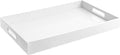 Home Redefined 17.5"x12" White Glossy Crocodile Faux Leather Serving Tray by HomeRedefined