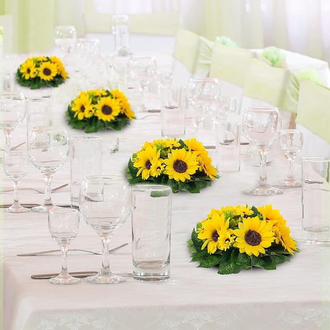 BLOSMON Sunflowers Artificial Flowers Ball - Image 2