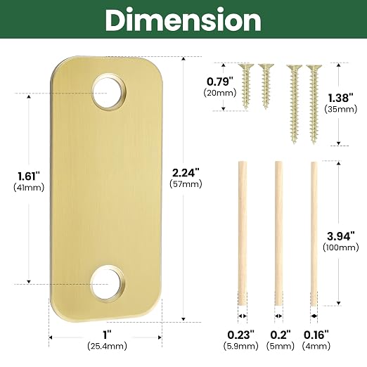 1" x 2-1/4" Door Hole Cover Plate, Stainless Steel Door Strike Filler Plate | - Image 3