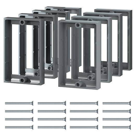 ABS 1/2 Inch Outlet Box Extender, Single Gang, 8 Pack | Single Gang Outlet Box by Unknown