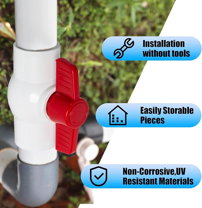 8PCS 3/4" PVC Ball Valve, Shut-Off Ball Valves Socket - Image 6