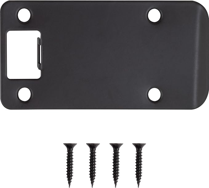 Round Corner Extended Lip Strike Plate, 2-1/4" x 4", Matte Black - Image 2