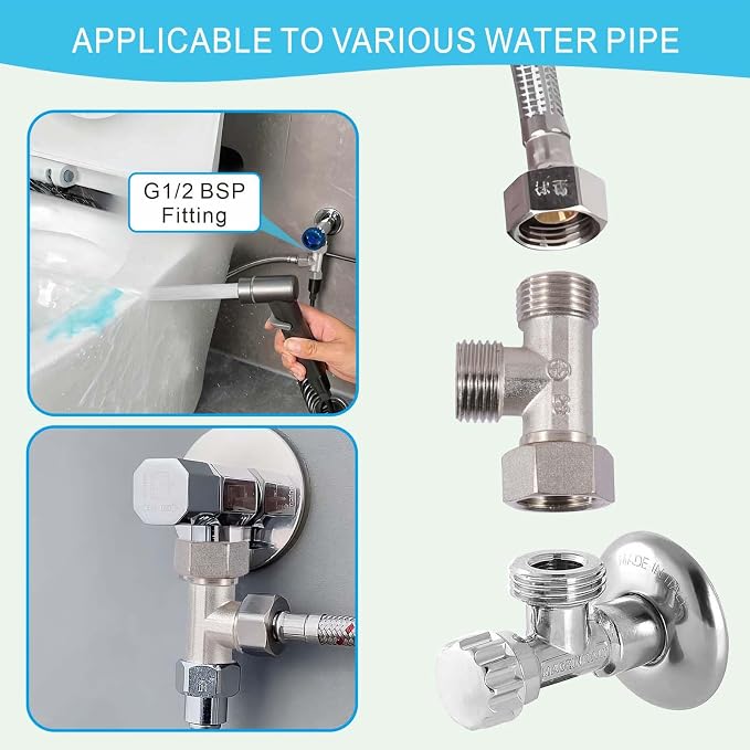 1/2" Chrome Brass Tee, Brass Chrome 3-Way Shower Diverter Valve | 1/2" Male x - Image 5