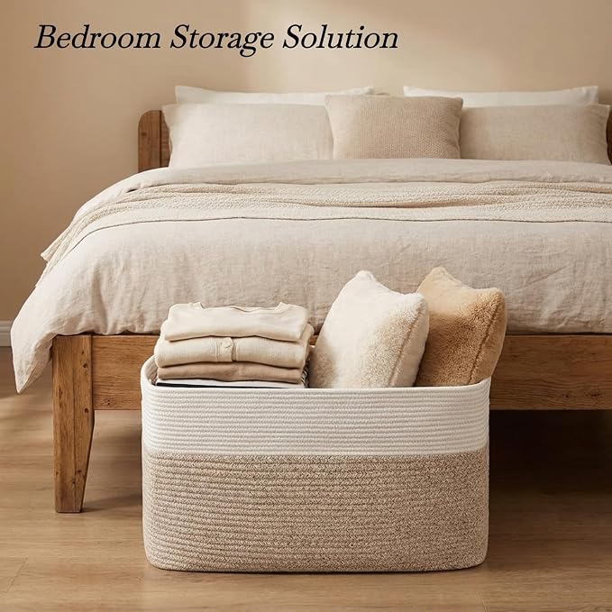 Optish 95L Large Woven Blanket Basket, Storage Basket - Image 7